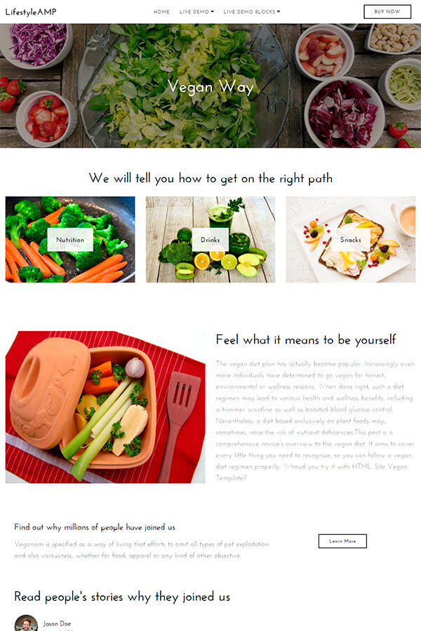 Vegan Web Page Template