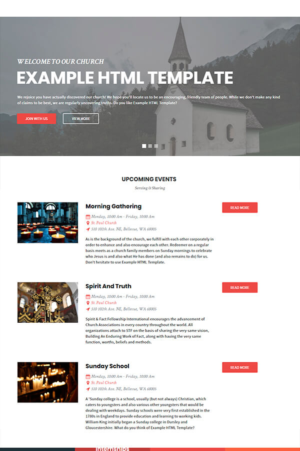 Church Example HTML Template