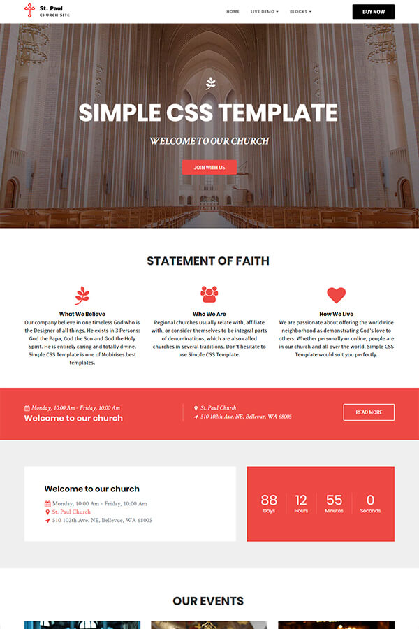 Church Simple CSS Template