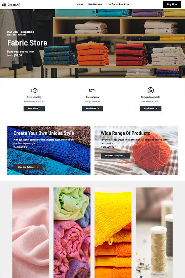 Fabric Store Site Design