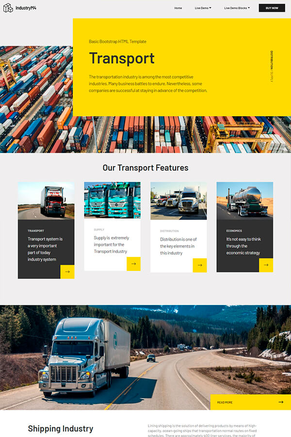 Transport Bootstrap HTML Template