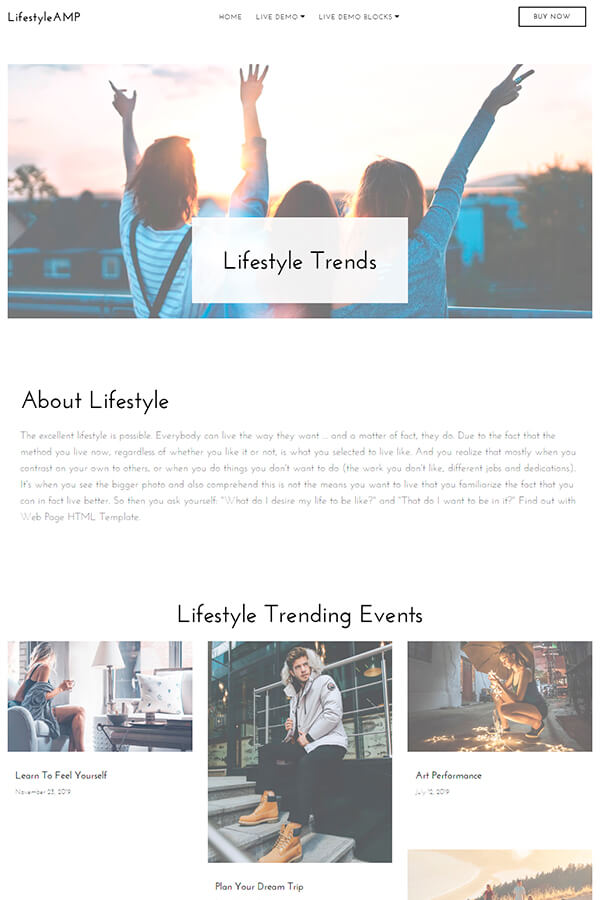 Lifestyle HTML Page Template