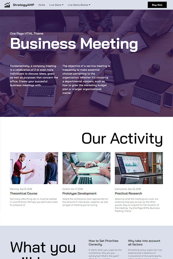 One Page Business HTML Theme