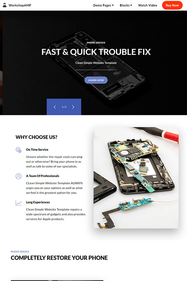 Simple Phone Repair HTML Template